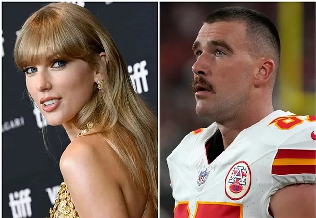 Travis Kelce doesn't look at Taylor