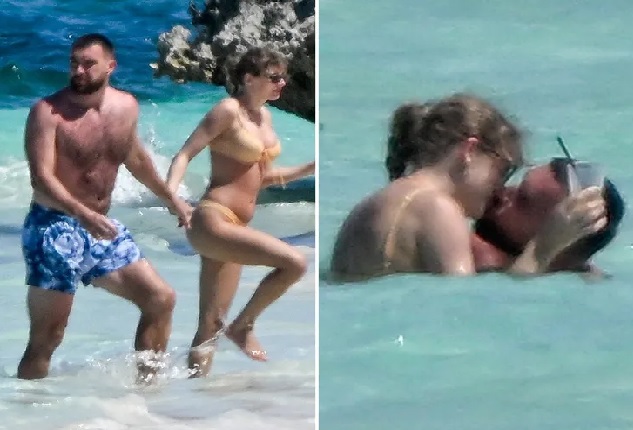 Taylor Swift and Travis Kelce in the Bahamas